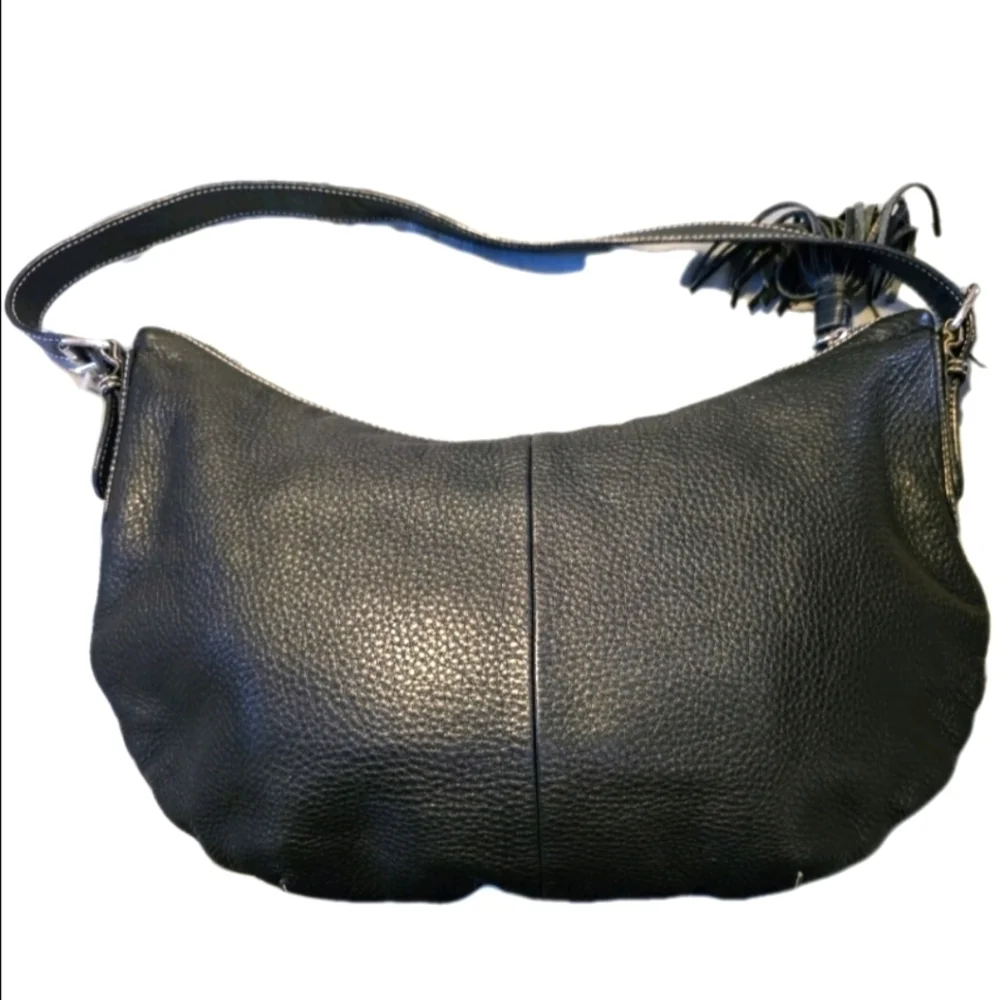 Y2K Black Pebbles Leather Ralph Lauren Shoulder Bag